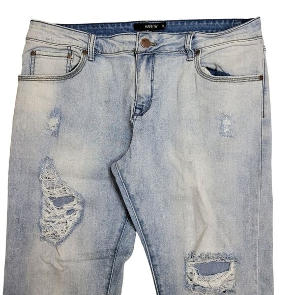 Harlow Boyfriend Jeans Light Wash Distressed Womens 30 Regular Fit Low Rise - Picture 6 of 11